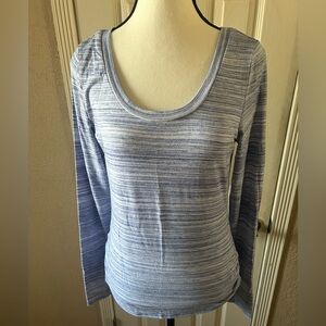 Lavender striped long sleeve workout shirt
